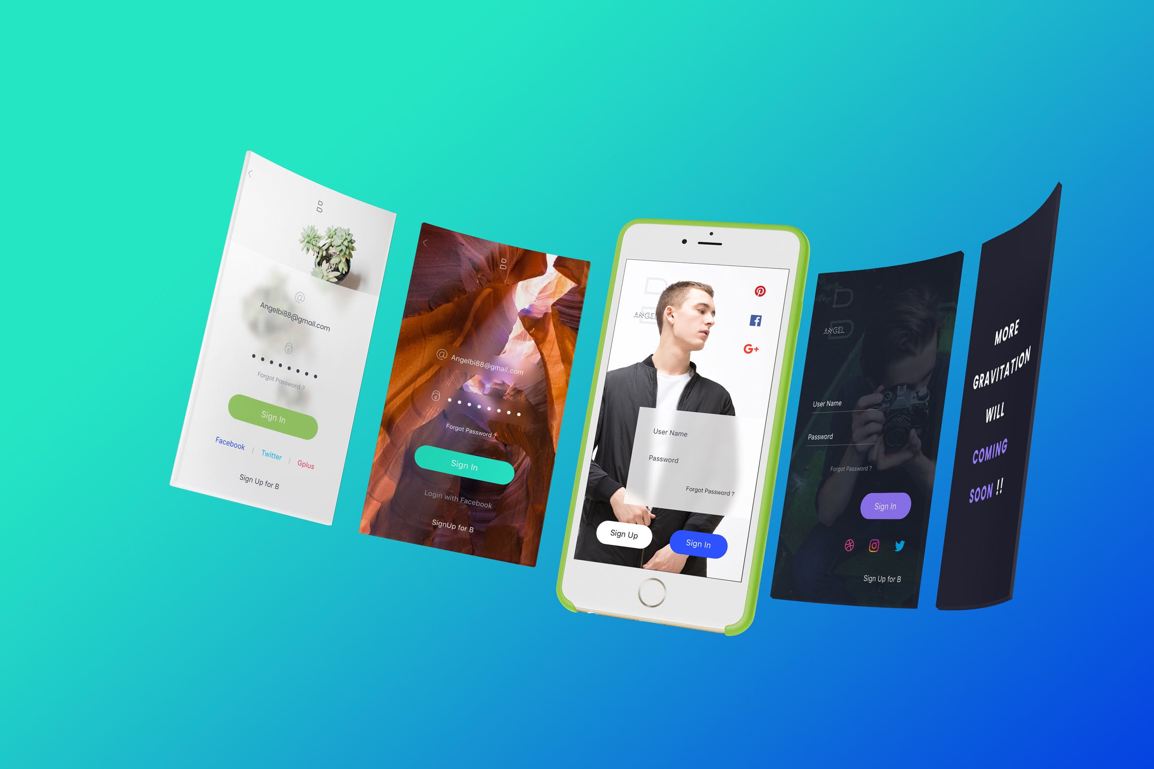 APP注册登录界面设计SKETCH模板 B SignIn – Sketch Ui插图