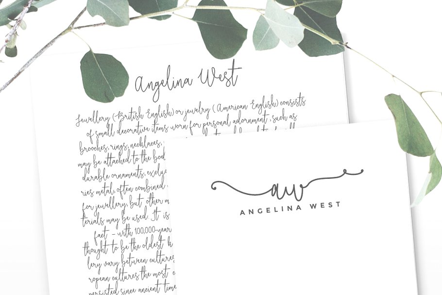 13款手写英文字体合集&Logo模板、矢量插画 Wonderland Fonts Pack & Branding Kit插图(64)