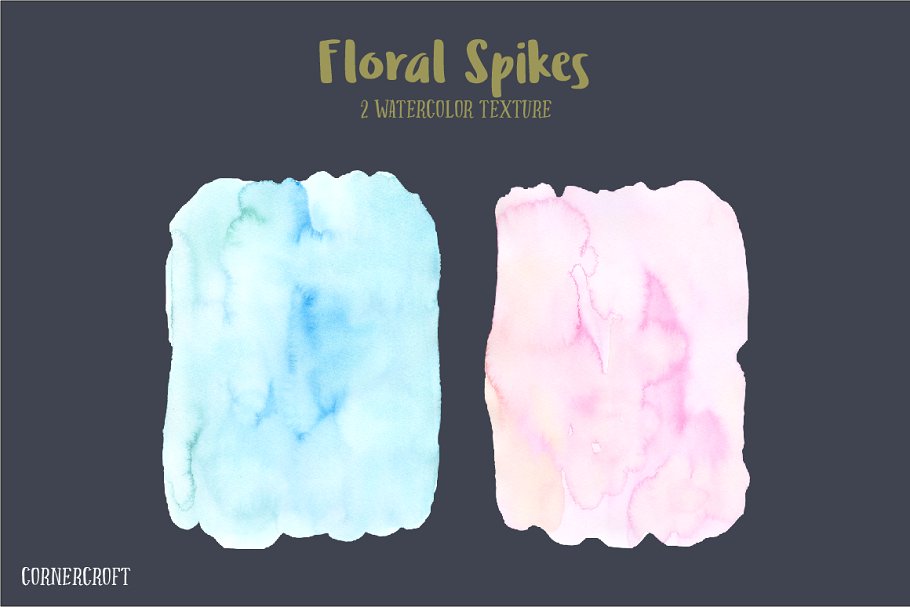 水彩花卉插画设计套件 Watercolor Design Kit Floral Spikes插图(4)