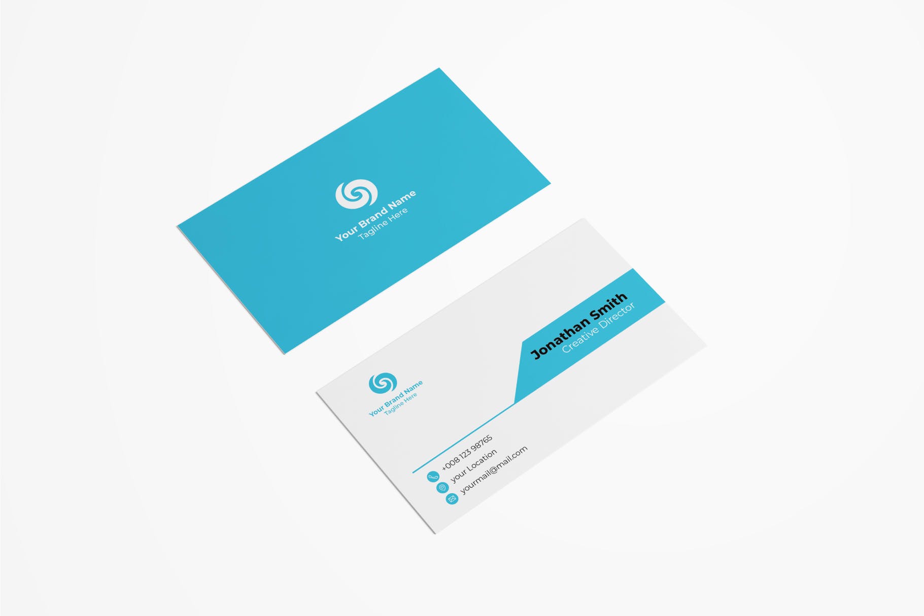科技蓝企业素材库精选名片模板v43 Business Card Template.v43插图(1)