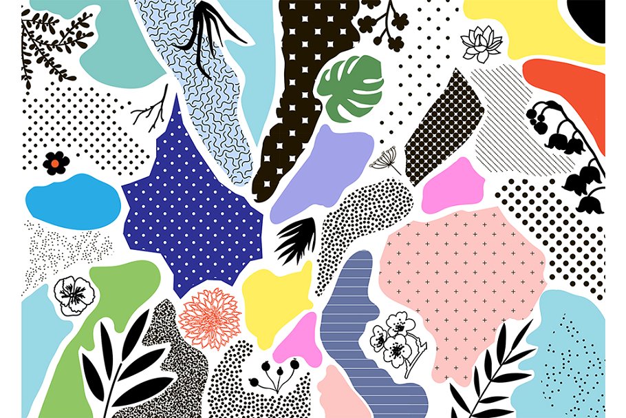 拼贴混合时尚的图形纹理 Collage it!插图