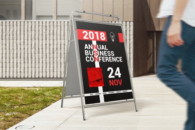 户外广告牌广告展架样机02 Advertising Stand Mockups 02插图(1)