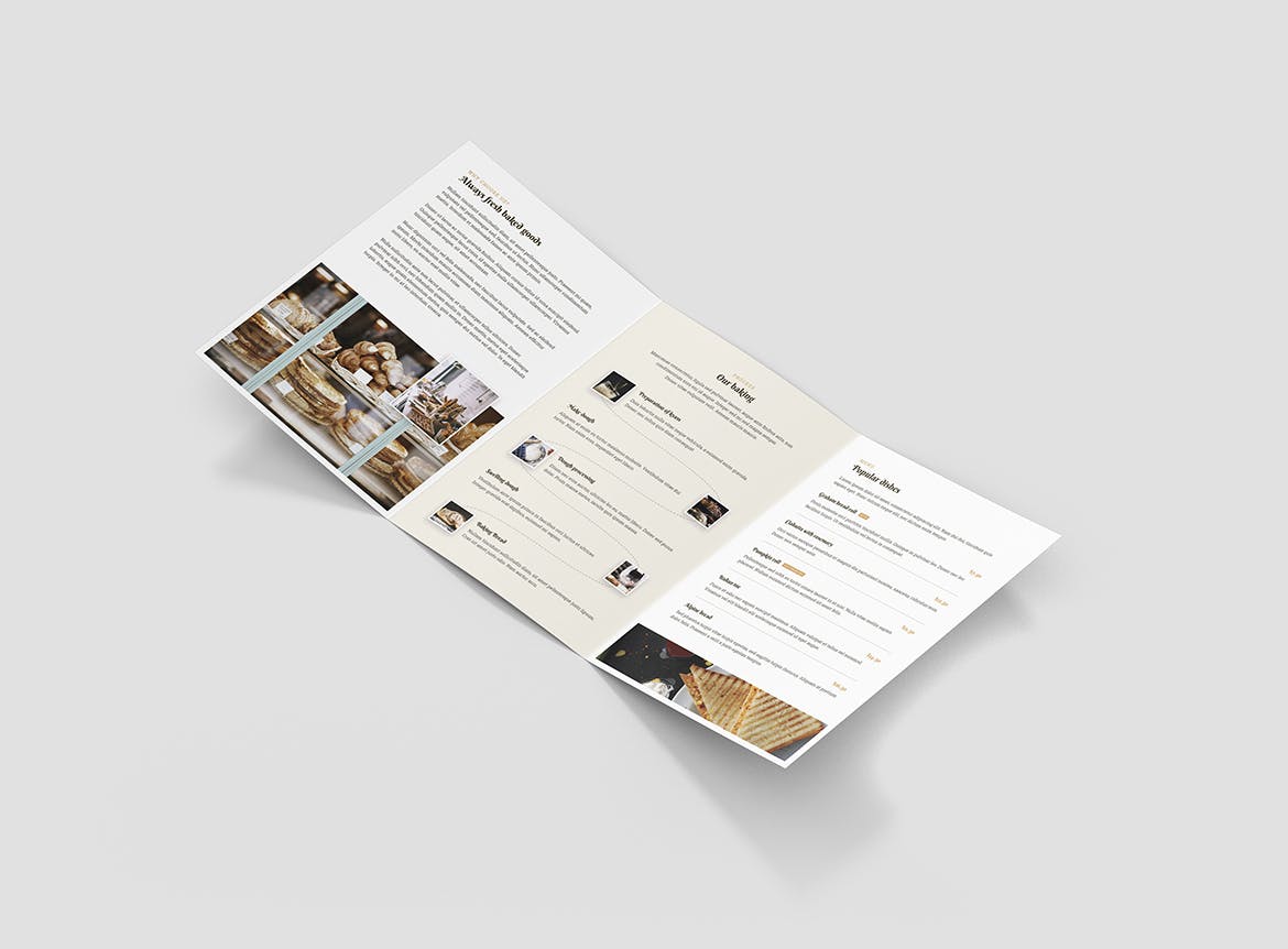 5合1面包店折页宣传单设计模板合集 Bakery – Brochures Bundle Print Templates 5 in 1插图(9)