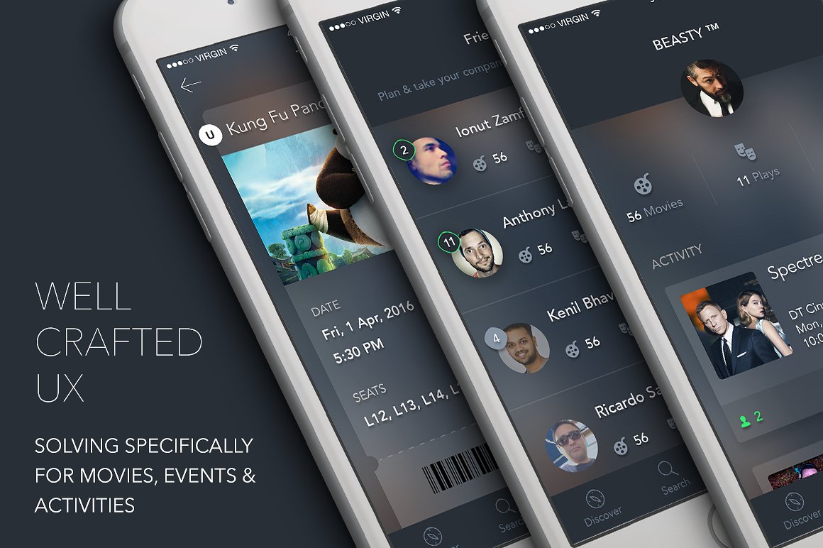 影视娱乐新闻类 APP UI 套件 Wolverine IOS UI KIT for activities插图(3)