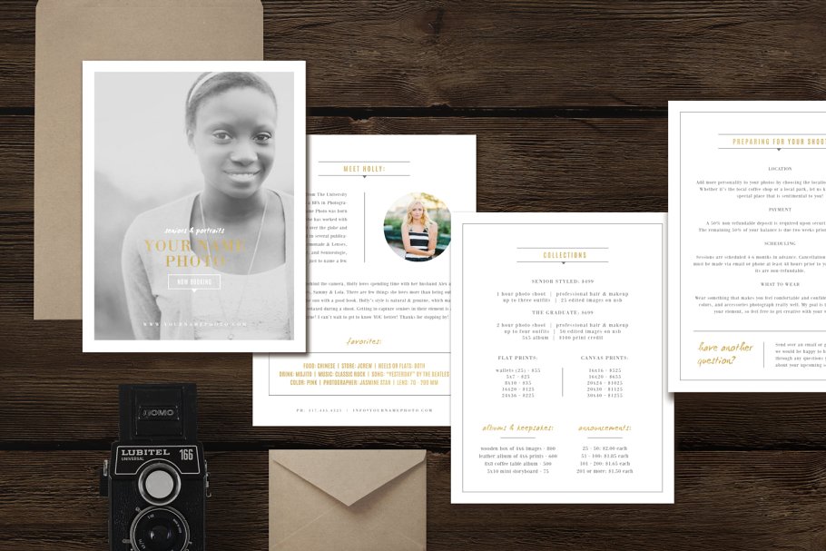 4页人物杂志模板 Senior 4-Page Magazine Template插图