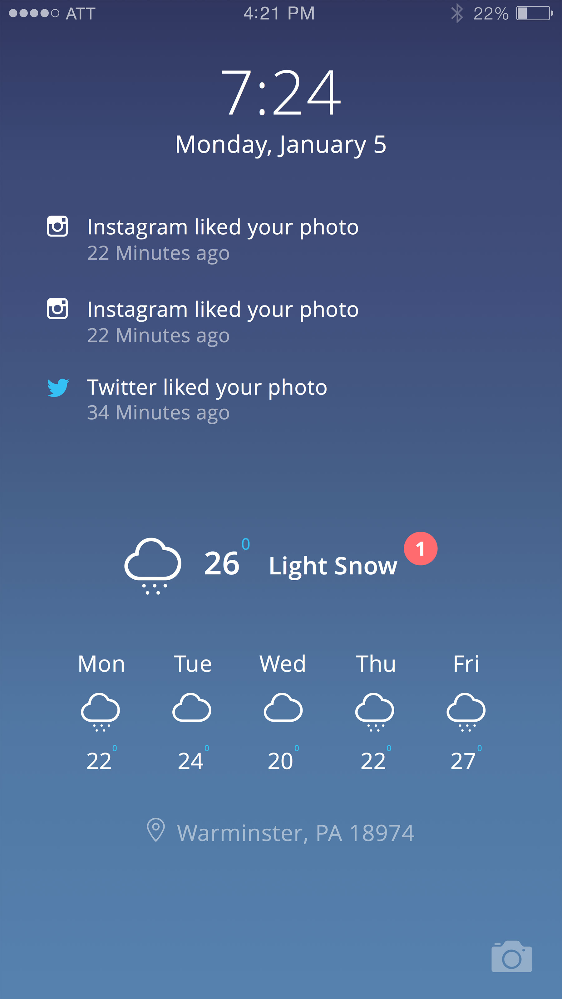 iOS Lock Screen Concept