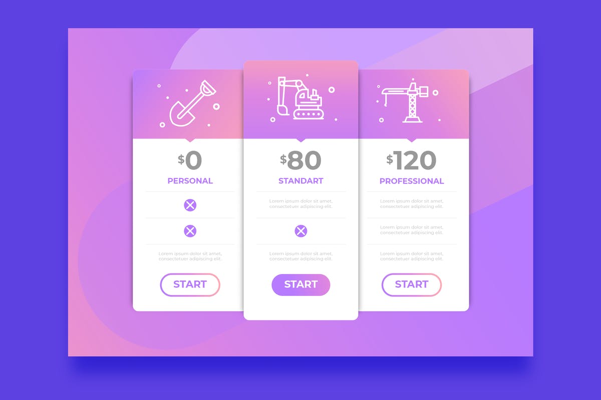 互联网产品服务价格表设计模板 Pricing Table.01插图