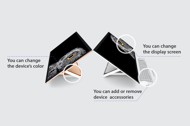 Surface Studio微软一体机样机模板 Surface Studio Mockup插图(7)