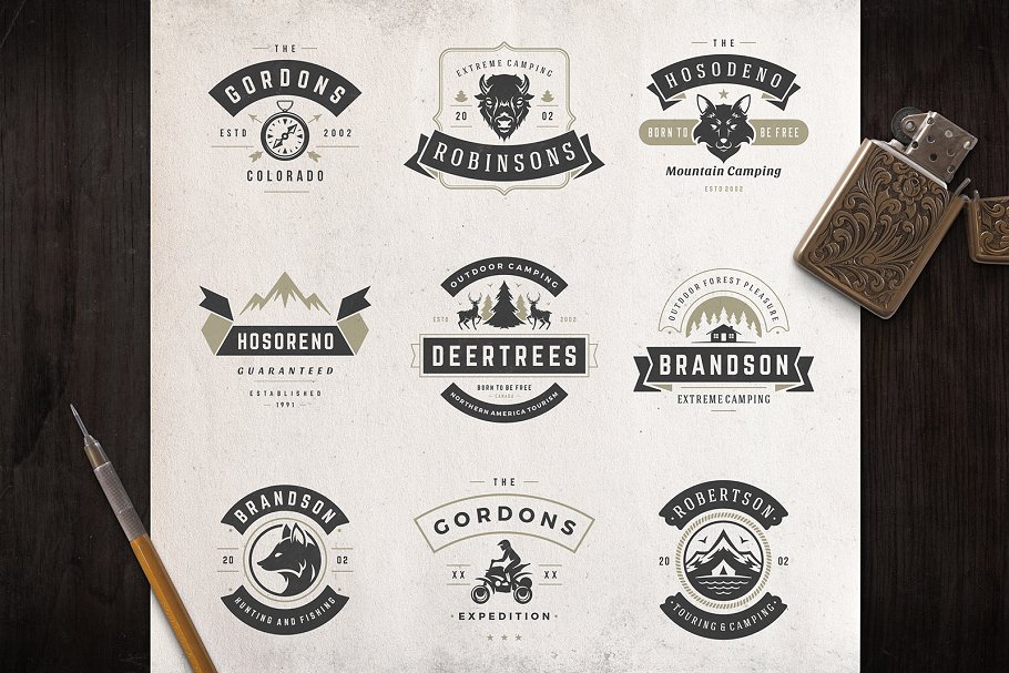 280个户外品牌Logo标志和徽章模板 280 Outdoor logos and badges插图(55)