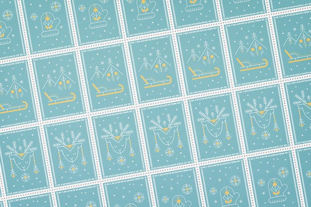 极简主义时尚邮票样机模板 Postage Stamps Mock-Ups插图(7)
