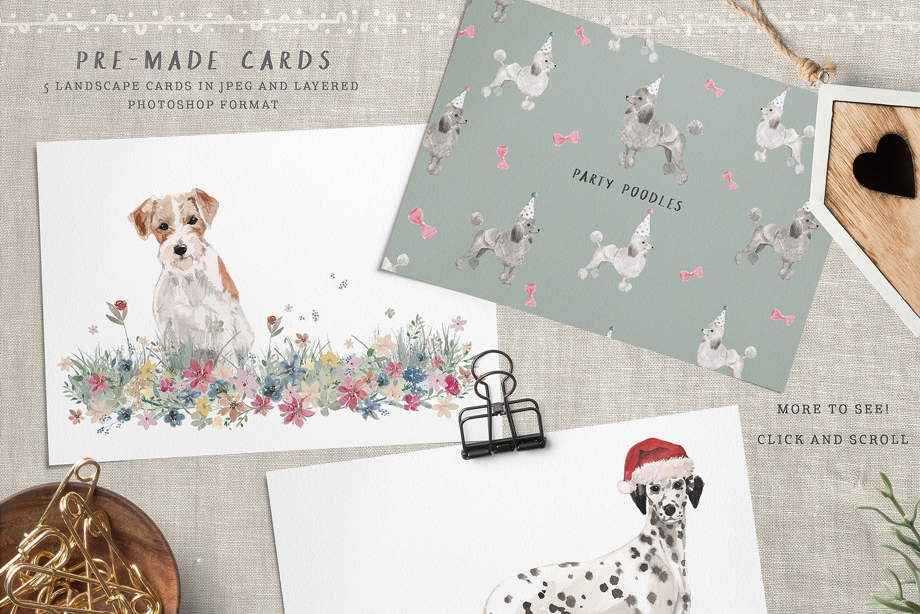 水彩手绘小狗素材集 Dog Graphic Set – Muddy Paws [1.1GB]插图(7)