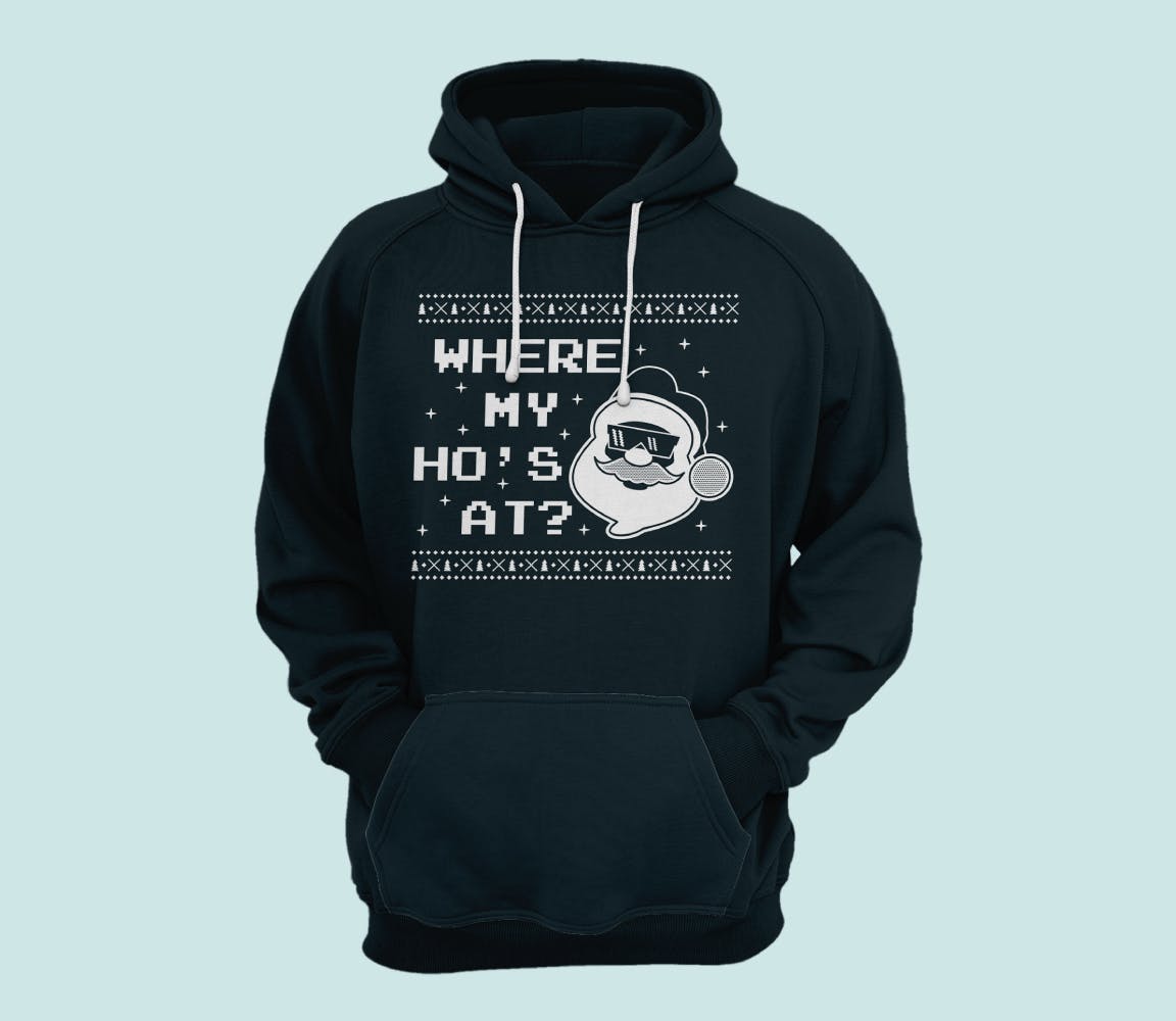 圣诞老人毛衣T恤印花手绘图案设计素材 Christmas Santa Sweater T-Shirt Design. Xmas Party插图(2)