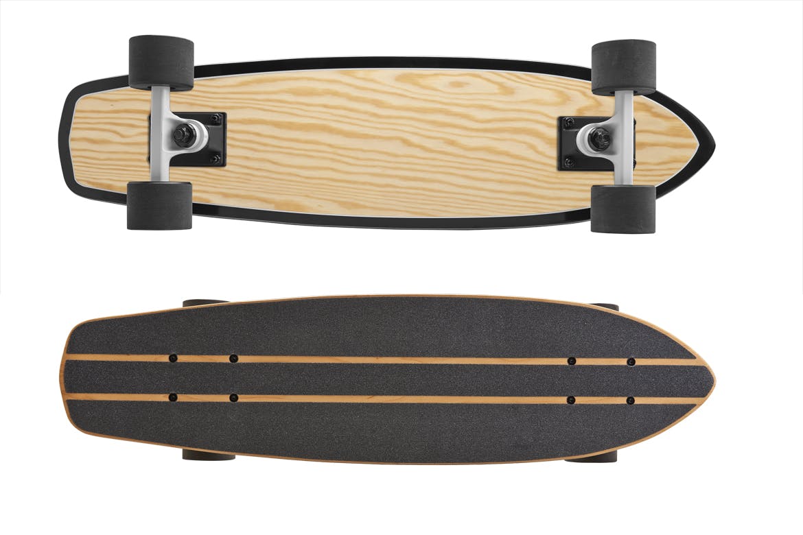 滑板外观设计俯视图&底部图样机模板 Skate_Board_Mockup插图(4)
