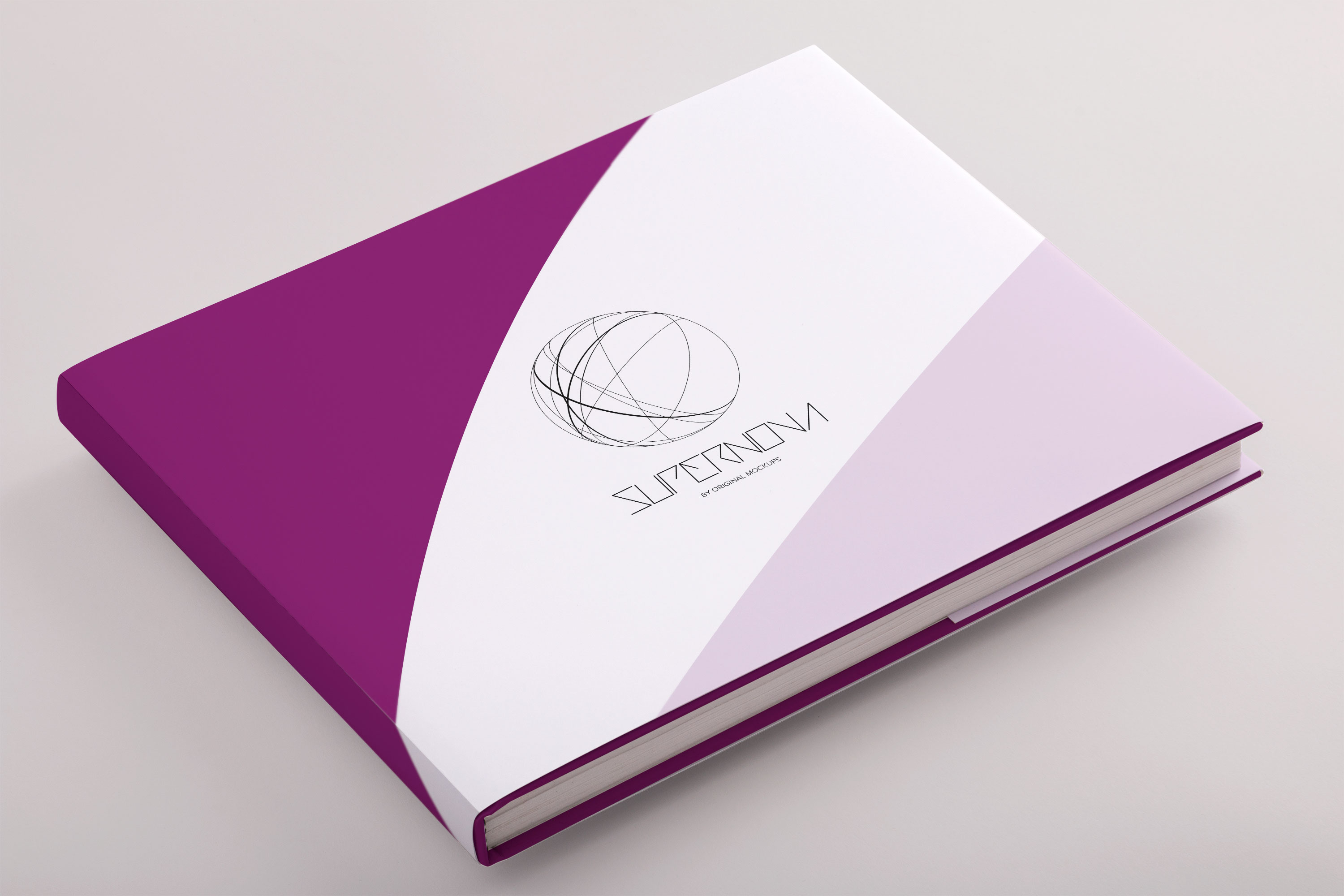 精装图书/画册封面设计图预览样机PSD模板02 Hardcover Standard Landscape Book PSD Mockup 02插图