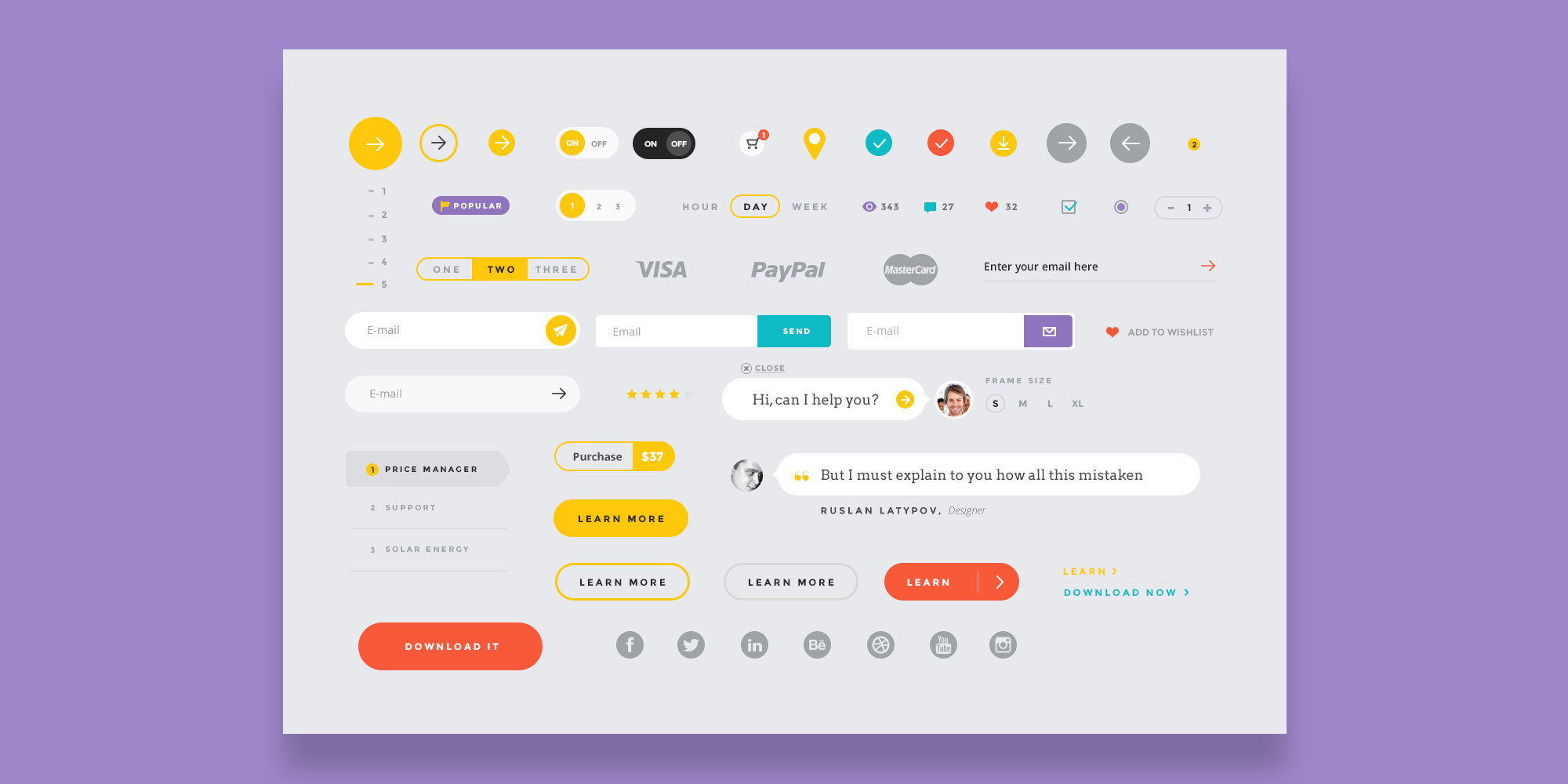 免费创意电子产品电商网站UI套件 UI Kit Landing Page插图(5)