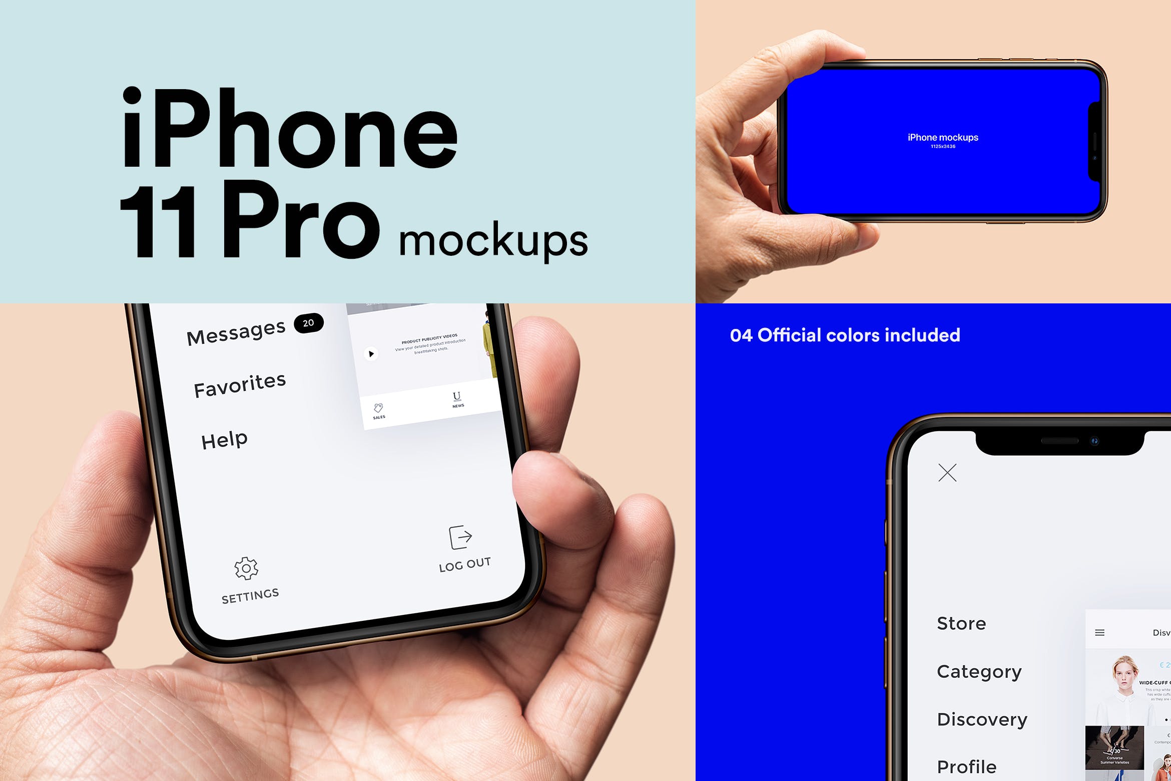 iPhone 11 Pro智能手机屏幕演示预览素材库精选样机 iPhone 11 Pro Mockups插图
