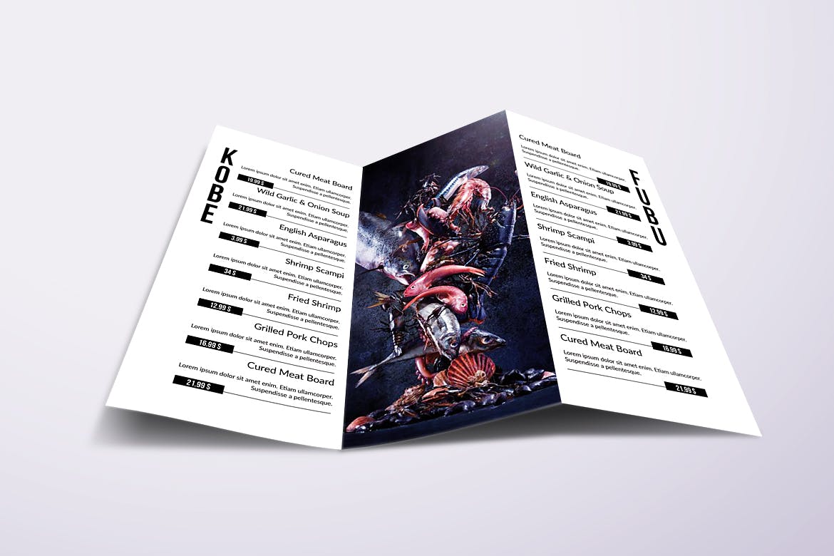 亚洲美食餐馆菜单设计模板合集 Asian Cuisine Elegant Food Menu Bundle插图(9)