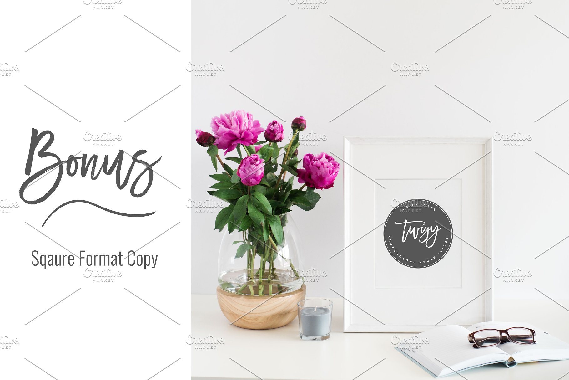 办公氛围相框样机 Styled Stock Photo Frame Mockup |PSD插图(2)