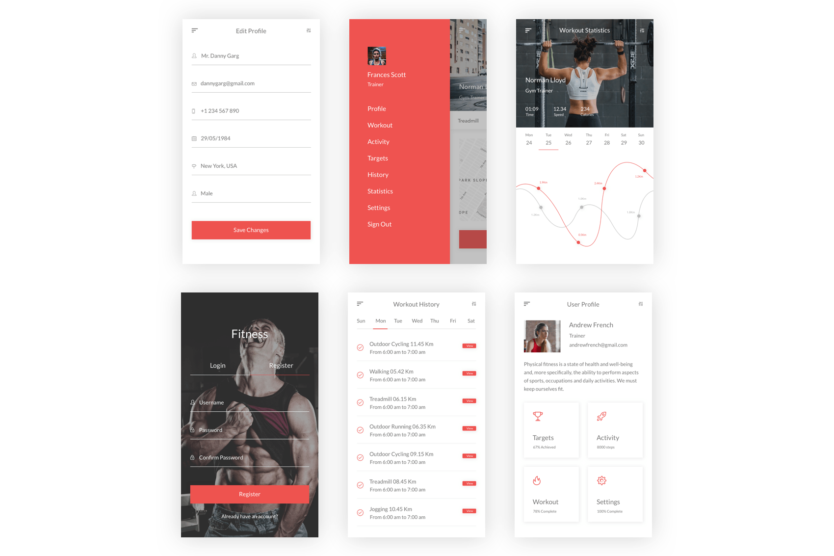 健身运动主题APP应用用户界面UI工具包[for Sketch] Fitness – Health, Workout & Gym UI Kit for Sketch插图(8)