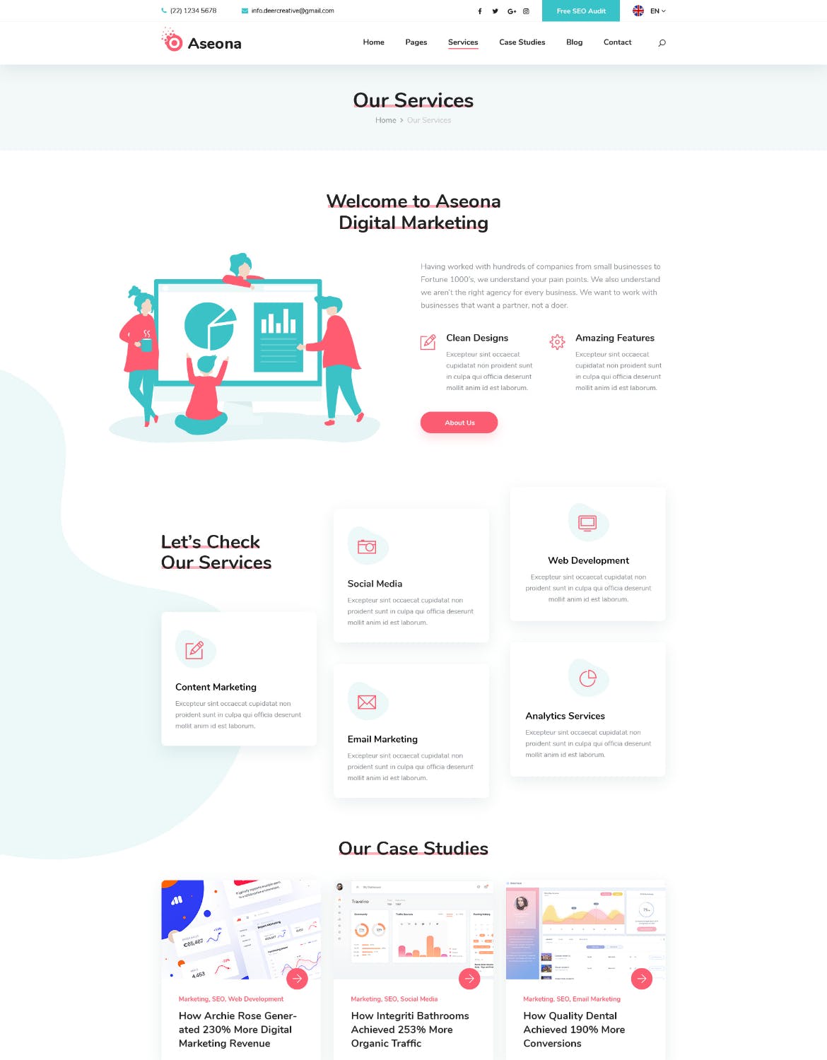 SEO数字营销服务企业官网设计PSD模板 Aseona | SEO Digital Marketing Template PSD插图(14)