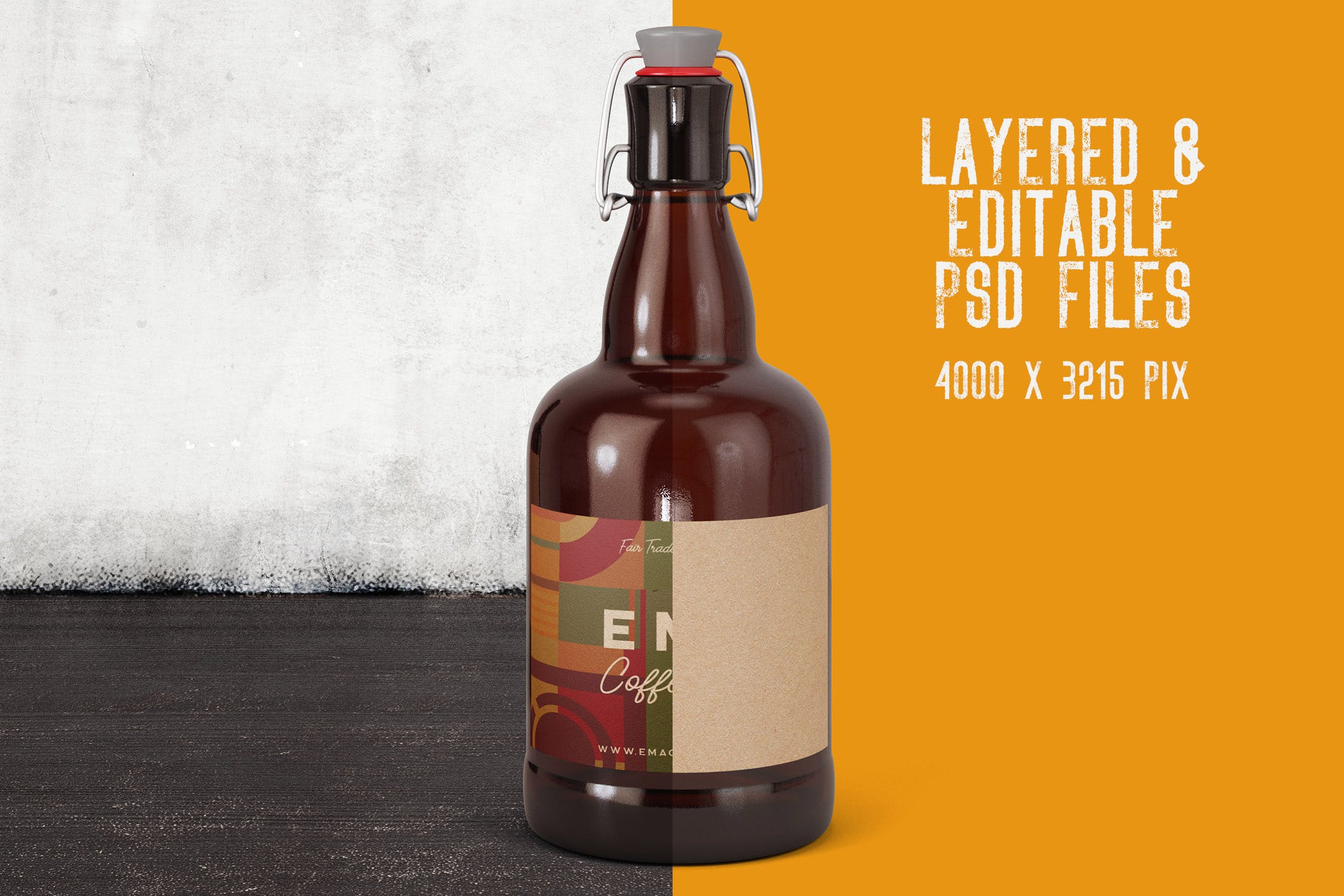 6个啤酒/咖啡/牛奶瓶外观设计素材库精选v1 6 Beer Coffee Milk Bottles Mockups 1插图(1)