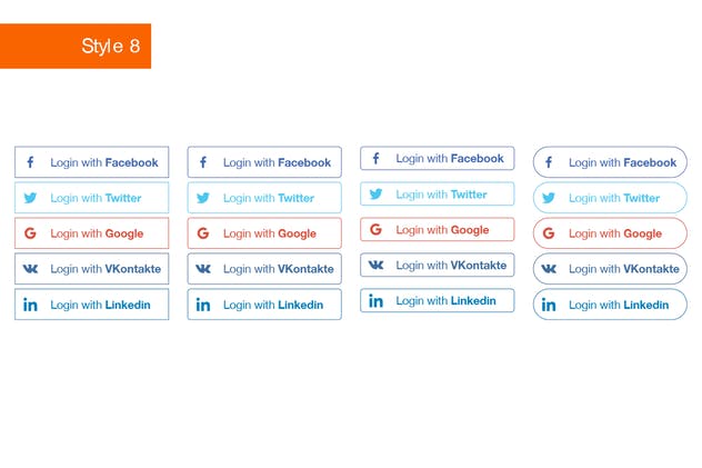 社交媒体登录按钮设计SKETCH素材 Social Login Buttons for Sketch插图(8)