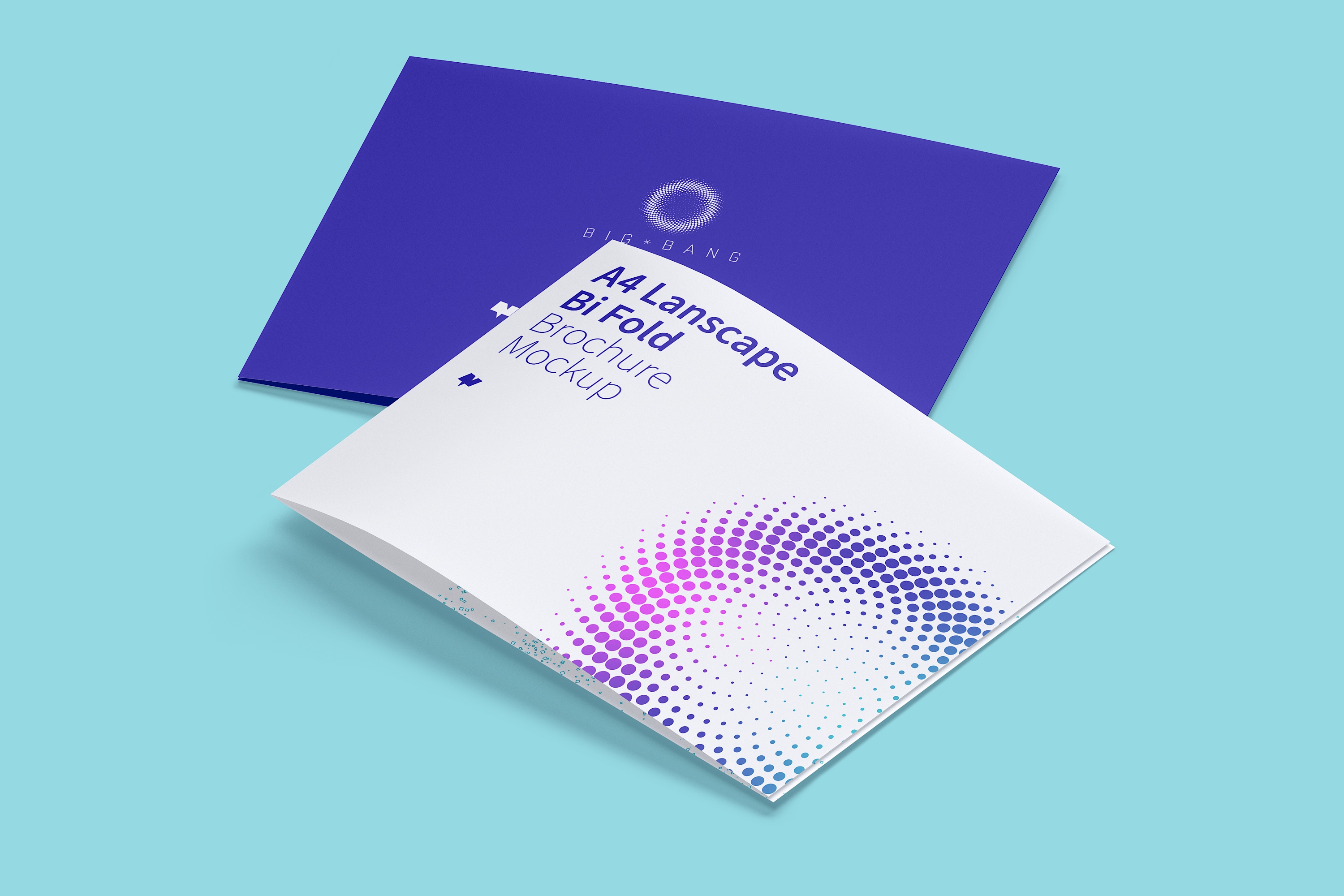 A4纸尺寸折页传单小册子设计样机模板 A4 Landscape Bi Fold Brochure Mockup 03插图(4)