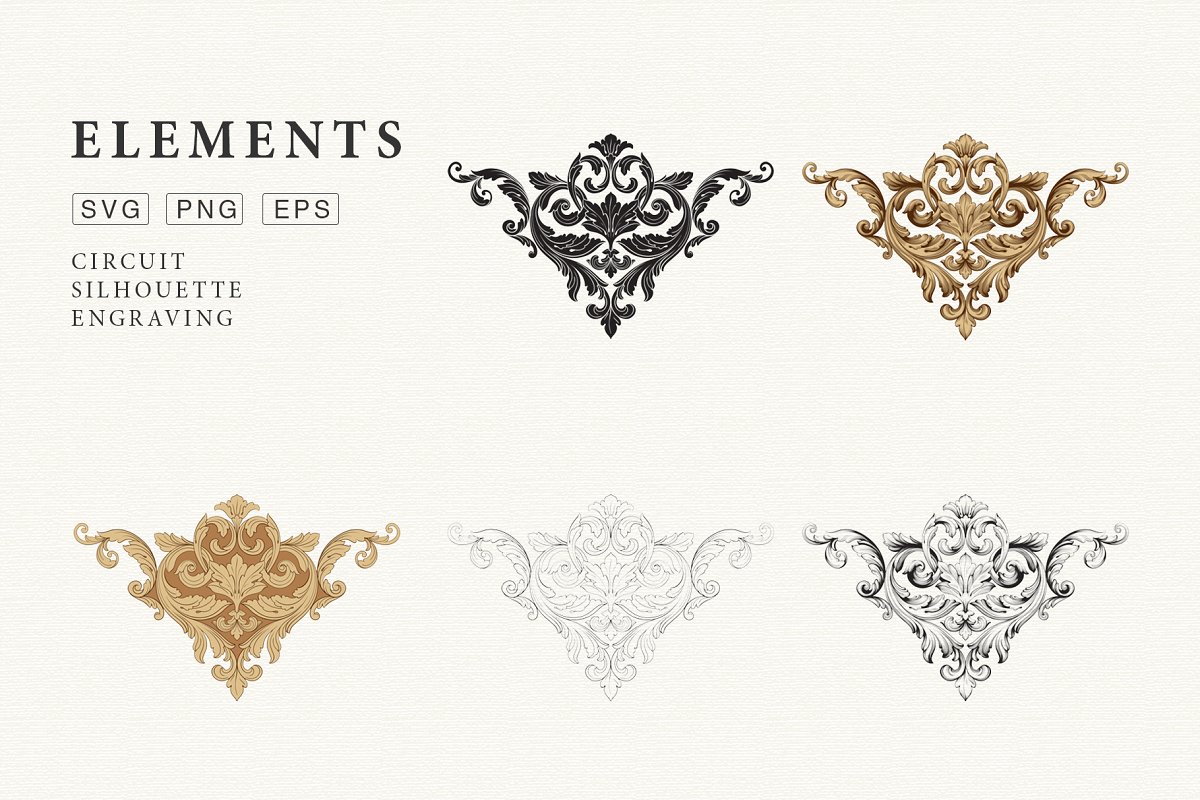 华丽复古风格页面装饰插画套装插图(5)