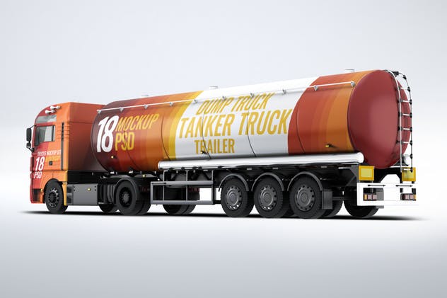 半挂车半挂卡车外观喷漆图案样机模板 Trucks Mock-Up插图(6)