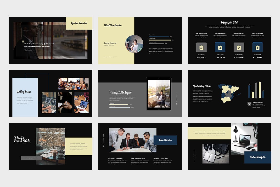 IT科技项目启动主题素材库精选PPT模板 Delua : Tech Startup Powerpoint插图(9)