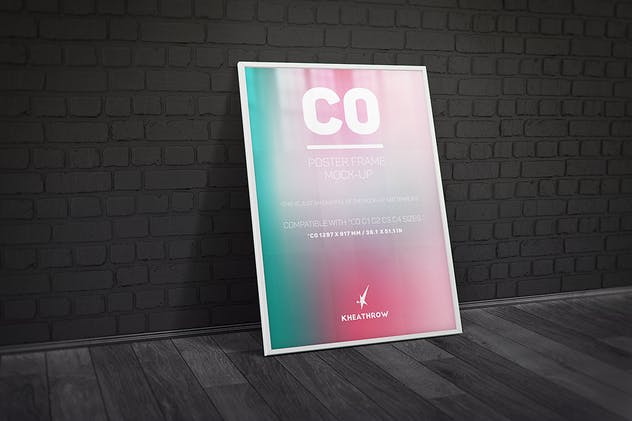 优雅海报画框样机模板 C0 Elegant Poster Frame Mock-Ups插图(4)