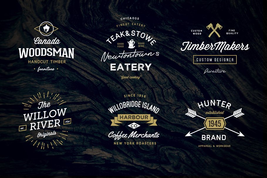 12款复古怀旧风格排版Logo模板 12 Typography Based Vintage Logos插图(2)