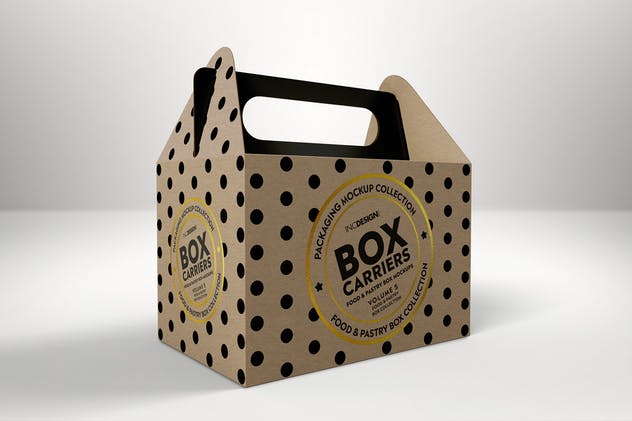 食品糕点盒样机模板第5卷 Food Pastry Boxes Vol.5:Carrier Boxes Mockups插图(4)