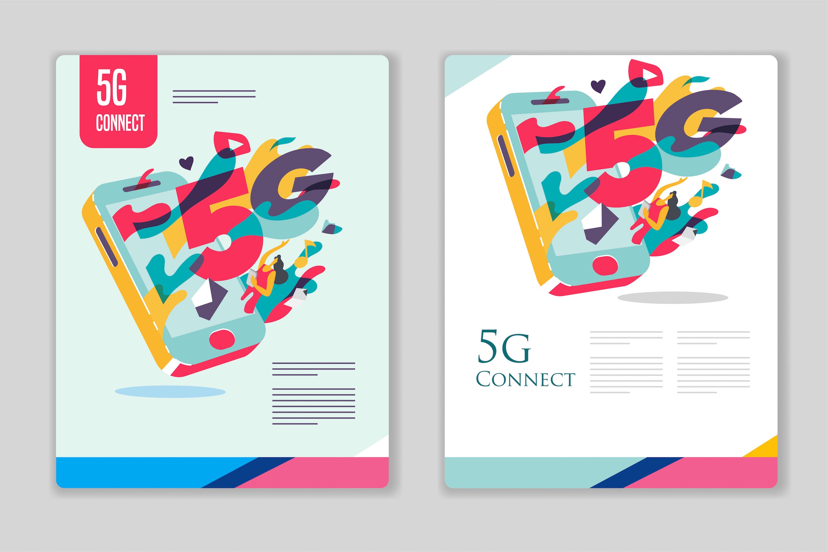 5G科技技术主题海报传单设计模板 5G connection era插图