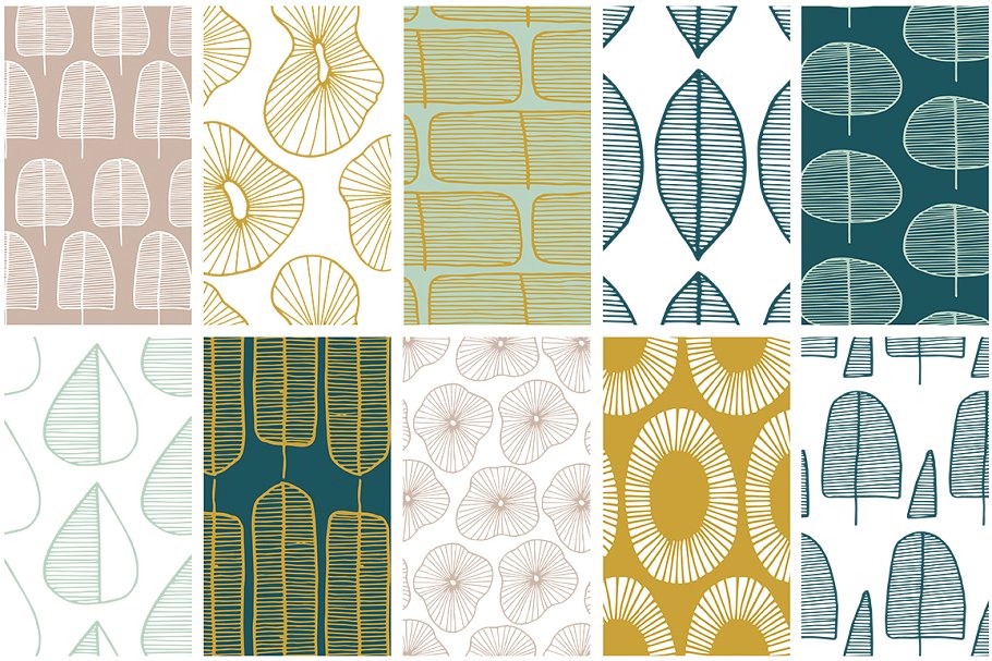 春天森林无缝图案纹理 Spring Forest Seamless Patterns插图(7)