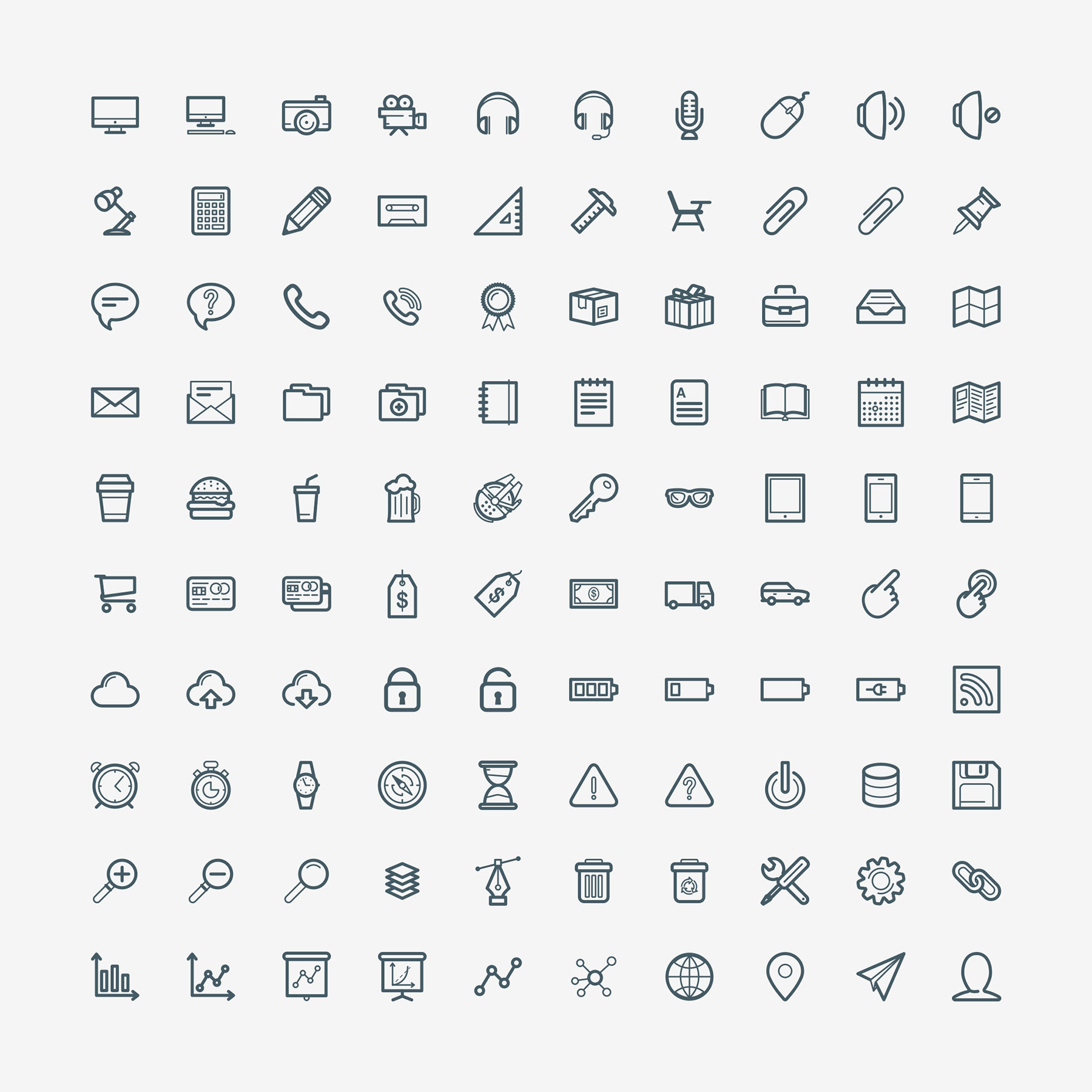 100 枚办公类图标