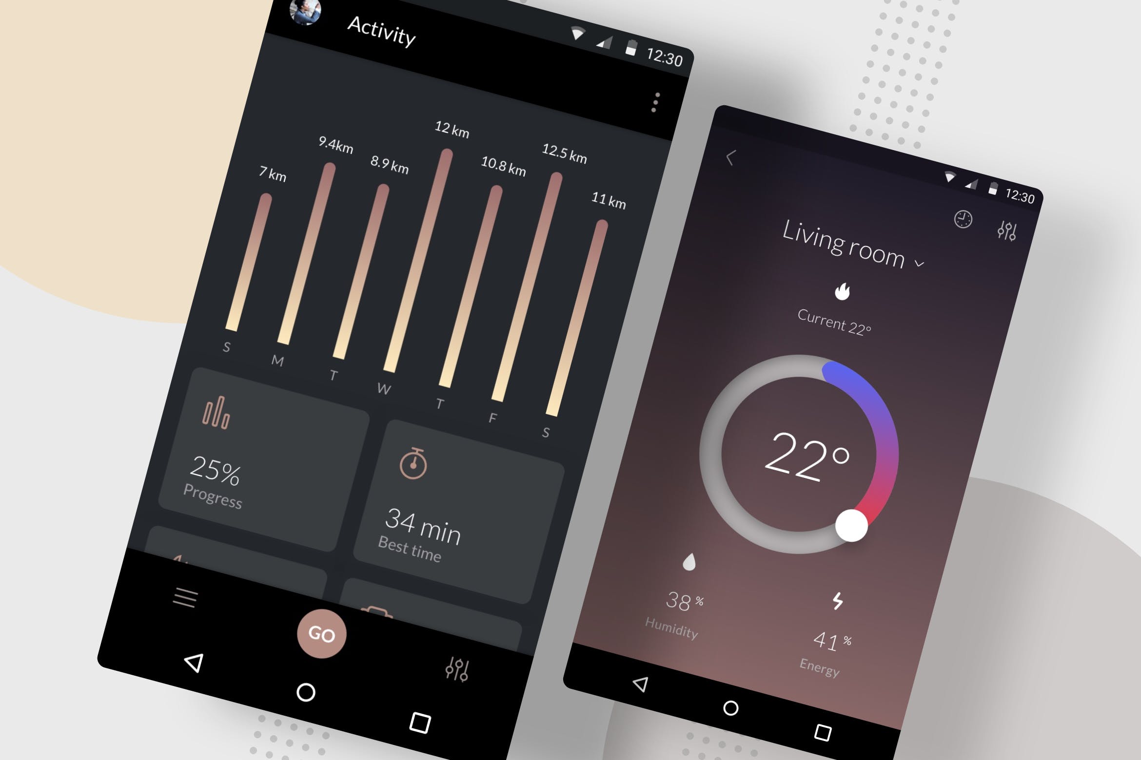 Android平台统计表单UI设计素材库精选模板 Results Stats Android插图