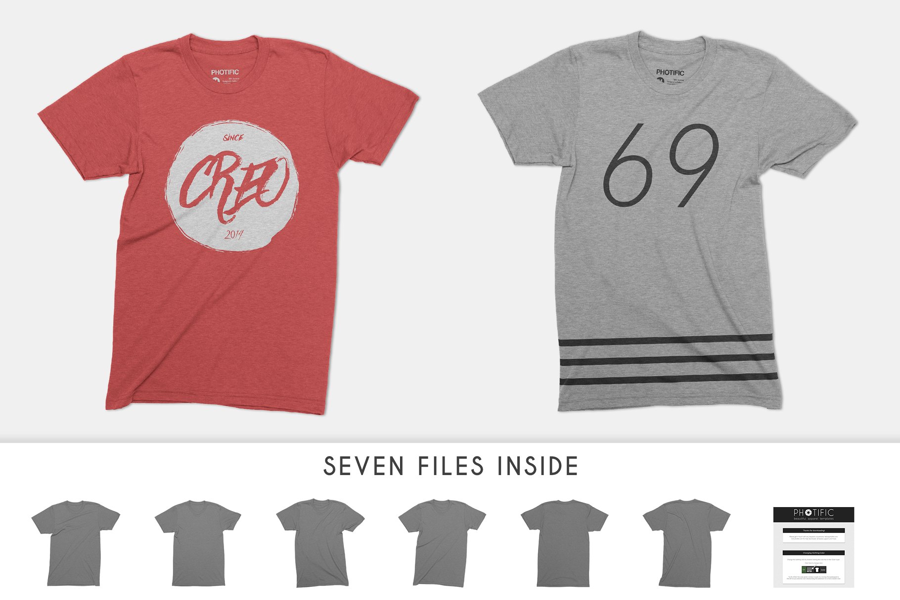 男士T恤样机模板 Tri-Blend T-Shirt Mockups插图(2)