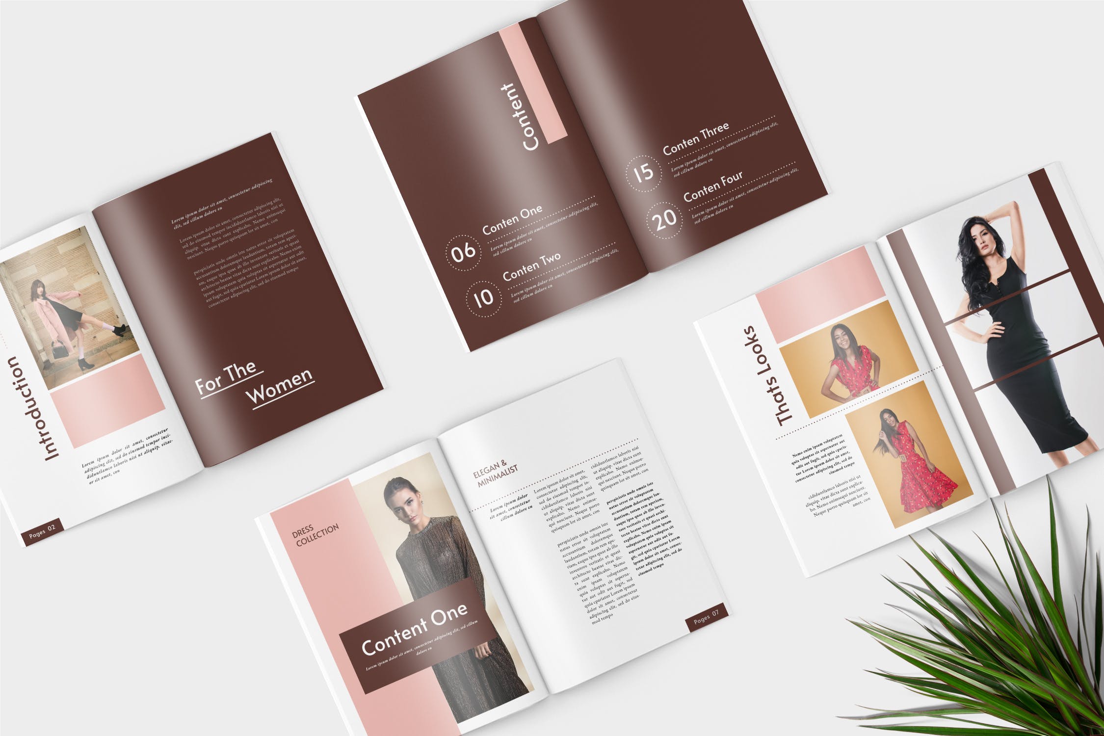 时装产品素材库精选目录设计模板 Elana Fashion Lookbook Catalogue插图(1)