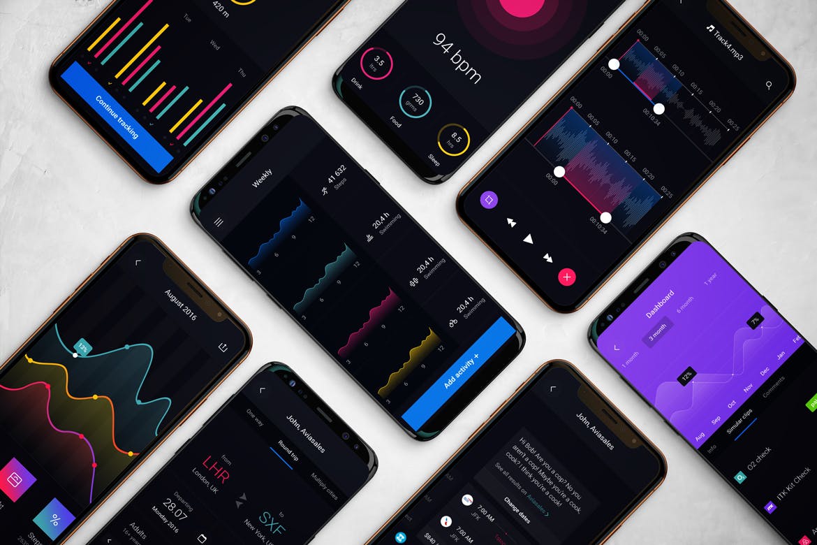 Android/iOS平台APP应用UI设计效果图样机v3 Android & iOS Mockup V.3插图(4)