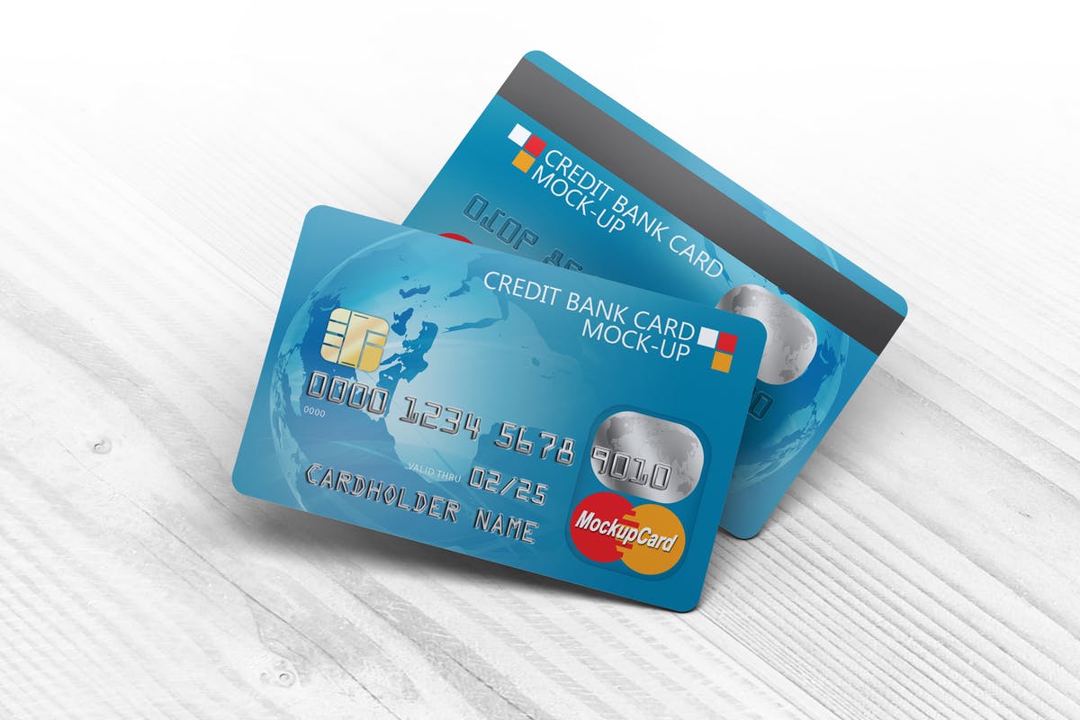 信用卡银行卡设计样机模板 Credit Bank Card Mock-Up插图