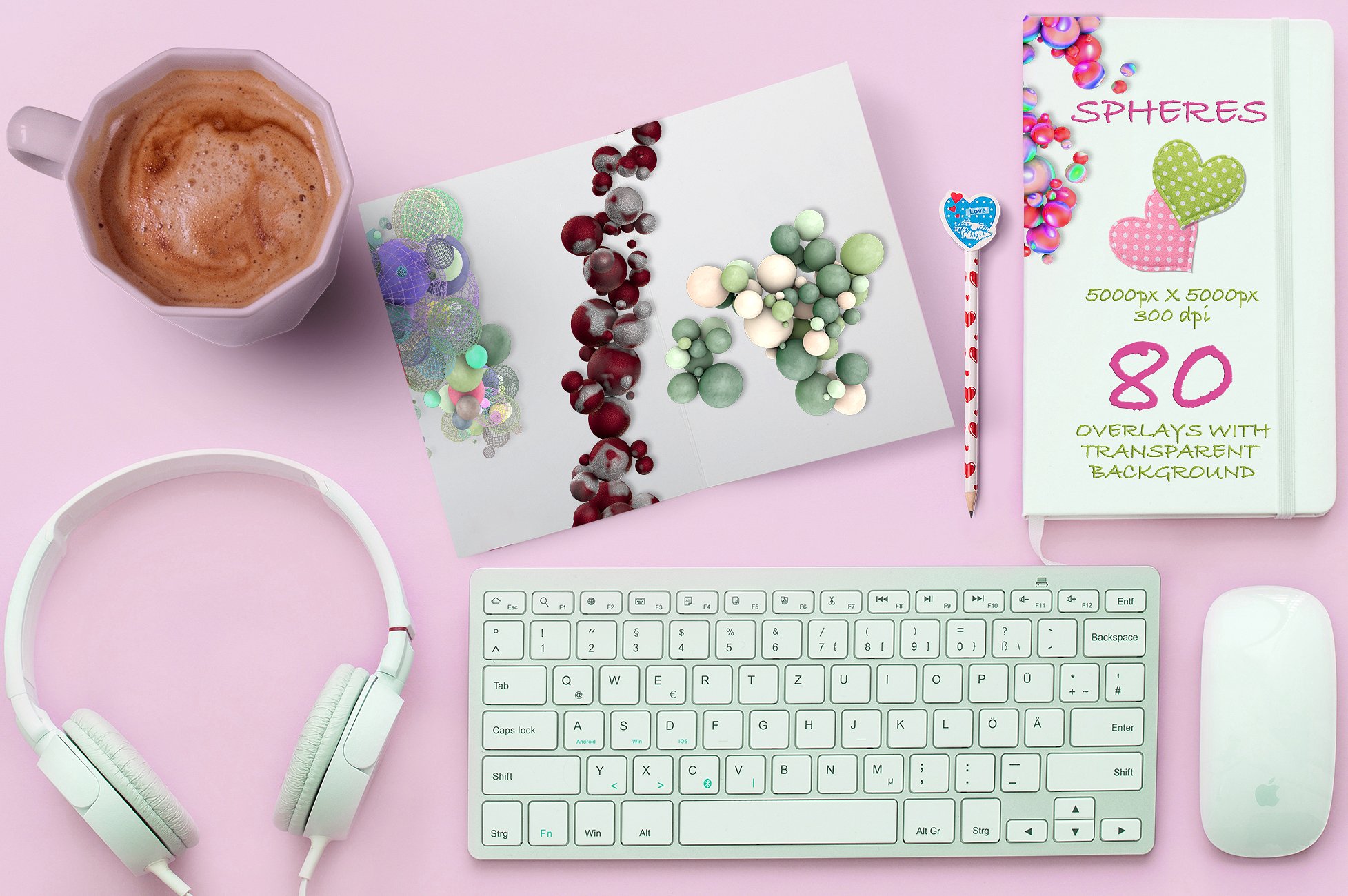 80款彩色球体叠层背景 Spheres插图(1)