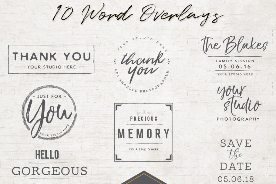 创意艺术效果设计工具（纹理/笔刷/叠层/框） Artistic Textures/Overlays Set插图(8)