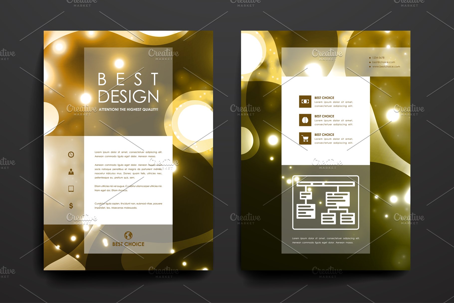 14套精美抽象背景小册子模板 Set of 14 Beautiful Brochures插图(11)