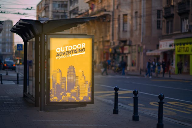 户外灯箱广告样机模板v2 Outdoor Advertising Mock-Up Vol.2插图(1)