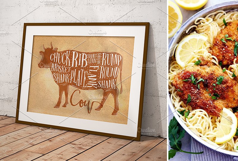 极力推荐：生鲜肉类切割图表海报等设计素材合集 Cutting Charts Posters [3.59GB]插图(5)