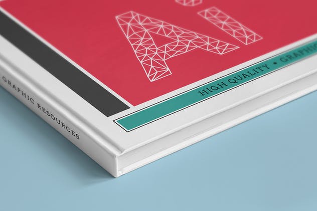 精装企业画册产品目录设计展示样机模板 Landscape Book Mock-Up Set插图(2)