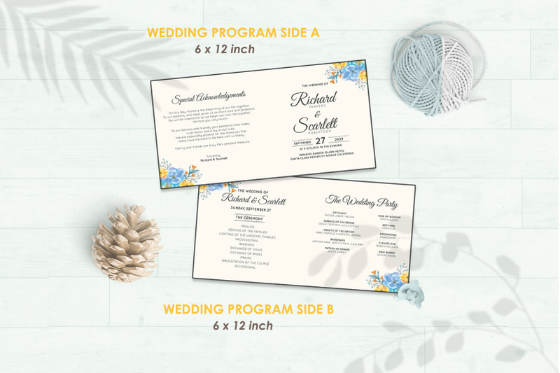 手绘水彩花卉风格婚礼邀请函套装插图(3)