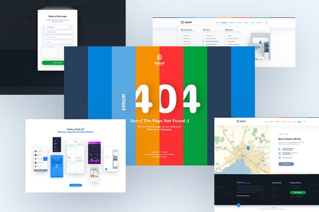 创意APP应用项目官网设计PSD模板 Utouch – App Startup Website PSD Template插图(9)