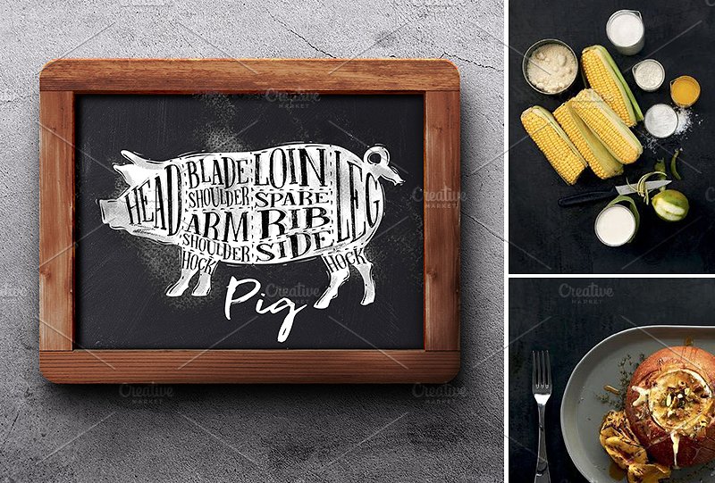 极力推荐：生鲜肉类切割图表海报等设计素材合集 Cutting Charts Posters [3.59GB]插图(1)